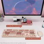 Retro Wireless Keyboard and Mouse Set - Milk Tea