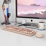 Retro Wireless Keyboard and Mouse Set - Milk Tea