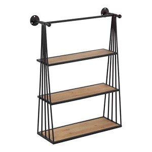 Rustic Three-Tier Wall Shelf - Modern Farmhouse Decor
