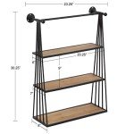 Rustic Three-Tier Wall Shelf - Modern Farmhouse Decor