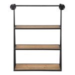 Rustic Three-Tier Wall Shelf - Modern Farmhouse Decor