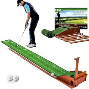 GimiYaa Indoor/Outdoor Golf Mat with Automatic Ball Return