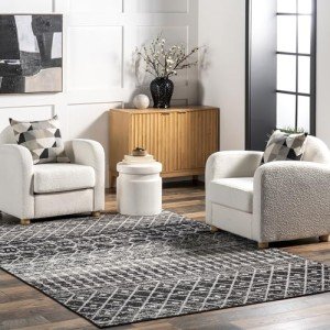 Moroccan Blythe 4x6 Area Rug - Black & Stylish