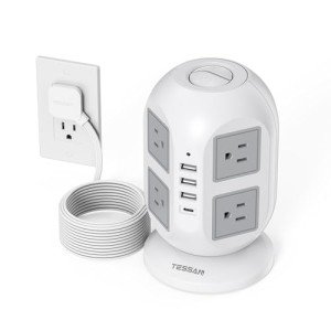 TESSAN Power Strip Tower with USB Charging Ports