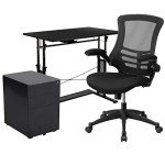 Home Office Workstation Bundle - Desk, Chair, Cabinet