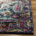 Boho Chic Blue & Fuchsia 6'7" Square Rug