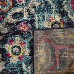 Boho Chic Blue & Fuchsia 6'7" Square Rug
