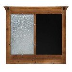 Rustic Brown Wall Organizer with Chalkboard and Hooks