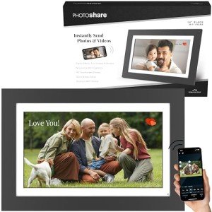 Smart 14” WiFi Digital Photo Frame - Black Wood