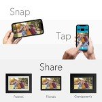 Smart 14” WiFi Digital Photo Frame - Black Wood