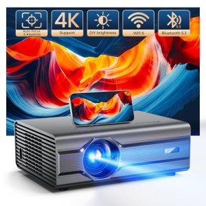 4K WiFi Projector with Bluetooth 5.2 and Zoom