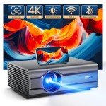 4K WiFi Projector with Bluetooth 5.2 and Zoom