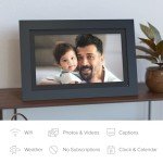 Smart 14” WiFi Digital Photo Frame - Black Wood