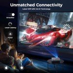 4K WiFi Projector with Bluetooth 5.2 and Zoom