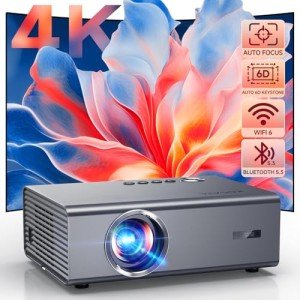 Smart 4K Projector with WiFi 6 and Bluetooth