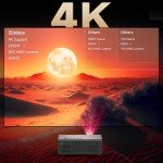 Smart 4K Projector with WiFi 6 and Bluetooth