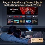 Smart 4K Projector with WiFi 6 and Bluetooth