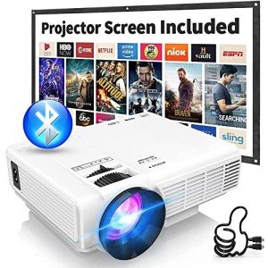 PANSEBA Mini Projector with Bluetooth and Screen