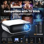 HAPPRUN 1080P Bluetooth Mini Projector for Home