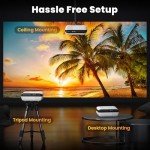 HAPPRUN 1080P Bluetooth Mini Projector for Home