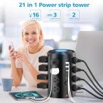 16-Outlet Surge Protector with USB Ports
