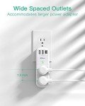 USB Outlet Extender with Surge Protection and USB Ports