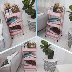 Piowio 3-Tier Rolling Utility Cart with Hooks