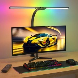 LED Desk Lamp with RGB, Remote & Clamp