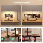 LED Desk Lamp with RGB, Remote & Clamp