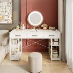 Modern White Computer Desk with Storage Drawers