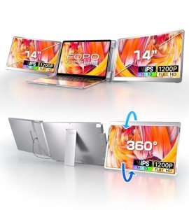 FOPO 14" Triple Monitor Screen Extender for Laptops
