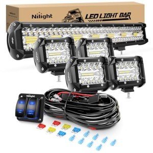 Nilight 20Inch LED Light Bar with 4 Cube Pods