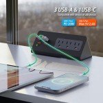 Edge Mount Power Strip with USB-C & AC Outlets