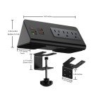Edge Mount Power Strip with USB-C & AC Outlets