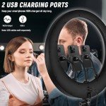 NEEWER 19" Ring Light with Stand and Phone Holders