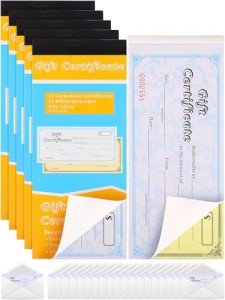 Zhanmai Gift Certificate Book with Envelopes - 25 Pack
