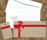 Red Ribbon Dot Gift Certificates with Envelopes - 25 Pack