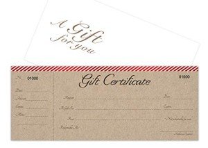 Blank Gift Certificate Cards Set with Envelopes