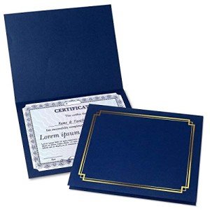 Blue & Gold Certificate Folders - 50-Pack