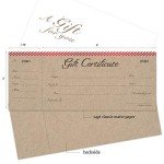 Blank Gift Certificate Cards Set with Envelopes