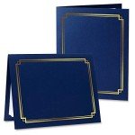 Blue & Gold Certificate Folders - 50-Pack