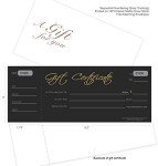 Black Gift Certificates Set of 25 with Envelopes