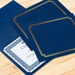 Blue & Gold Certificate Folders - 50-Pack