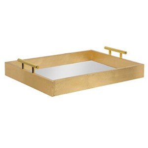 Kate and Laurel Gold Decorative Mirror Tray