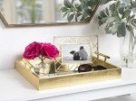 Kate and Laurel Gold Decorative Mirror Tray