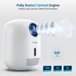Portable 4K Mini Projector with WiFi and Bluetooth
