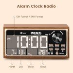Retro Alarm Clock Radio with Wireless Charging
