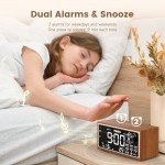 Retro Alarm Clock Radio with Wireless Charging