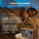 Retro Alarm Clock Radio with Wireless Charging