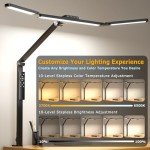 Airlonv Remote-Controlled LED Desk Lamp with Clamp
